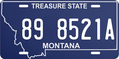 MT license plate 898521A