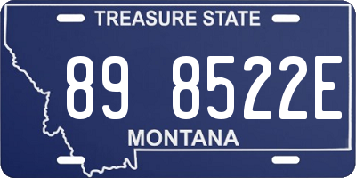 MT license plate 898522E