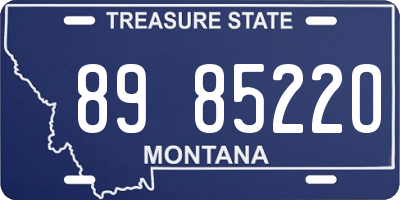 MT license plate 898522O
