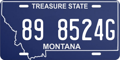 MT license plate 898524G