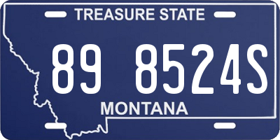 MT license plate 898524S