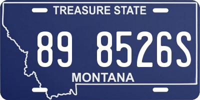 MT license plate 898526S