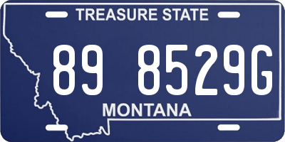 MT license plate 898529G