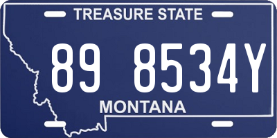 MT license plate 898534Y