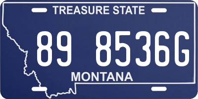 MT license plate 898536G