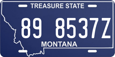 MT license plate 898537Z