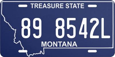 MT license plate 898542L