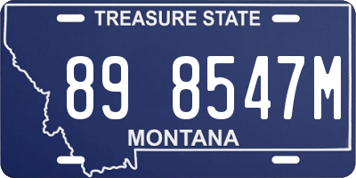 MT license plate 898547M