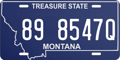 MT license plate 898547Q