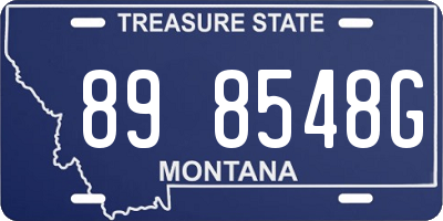 MT license plate 898548G