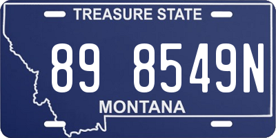 MT license plate 898549N