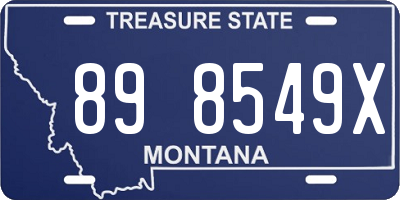 MT license plate 898549X