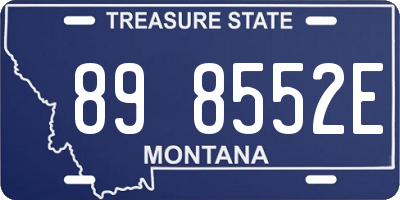MT license plate 898552E
