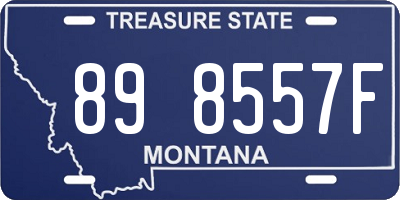 MT license plate 898557F
