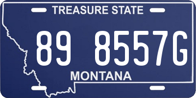 MT license plate 898557G