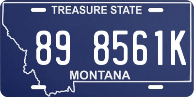 MT license plate 898561K