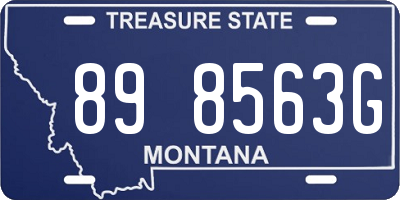MT license plate 898563G