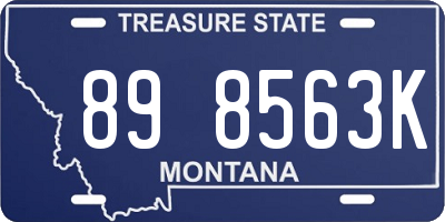 MT license plate 898563K