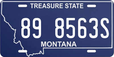 MT license plate 898563S