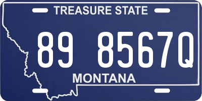 MT license plate 898567Q