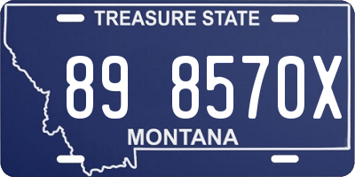 MT license plate 898570X