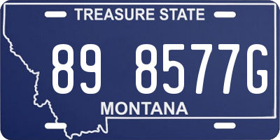 MT license plate 898577G