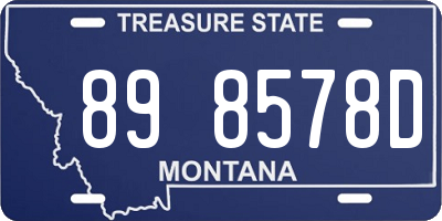 MT license plate 898578D