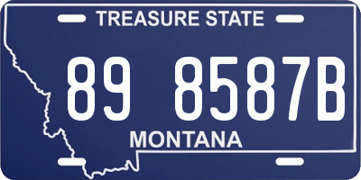 MT license plate 898587B