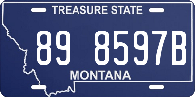MT license plate 898597B