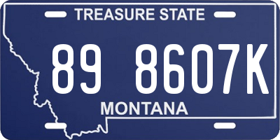 MT license plate 898607K