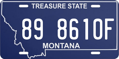 MT license plate 898610F