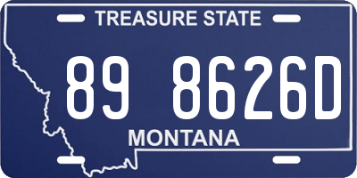 MT license plate 898626D