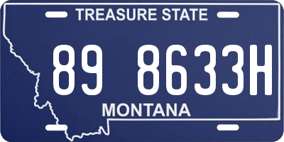 MT license plate 898633H
