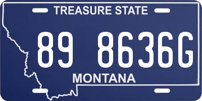 MT license plate 898636G