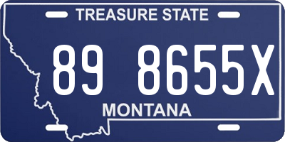 MT license plate 898655X