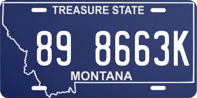 MT license plate 898663K
