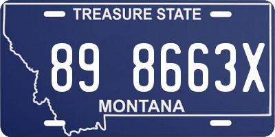 MT license plate 898663X