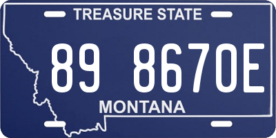 MT license plate 898670E