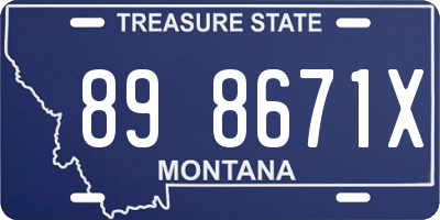 MT license plate 898671X