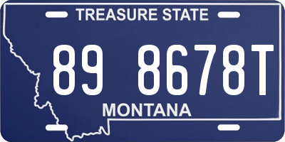MT license plate 898678T