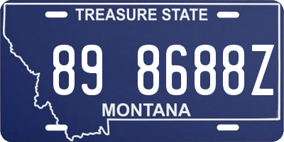 MT license plate 898688Z