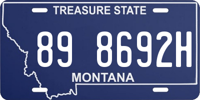 MT license plate 898692H