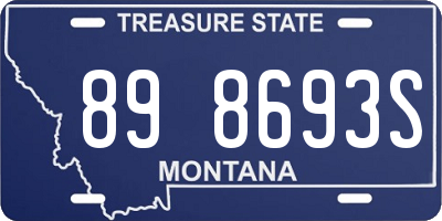 MT license plate 898693S