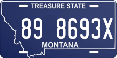 MT license plate 898693X