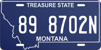 MT license plate 898702N