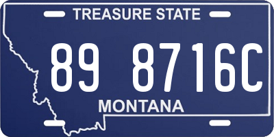 MT license plate 898716C