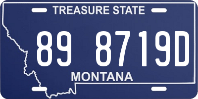 MT license plate 898719D
