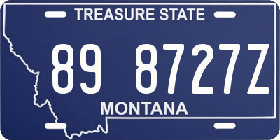 MT license plate 898727Z