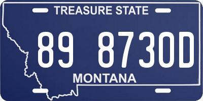 MT license plate 898730D