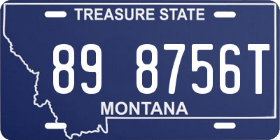 MT license plate 898756T